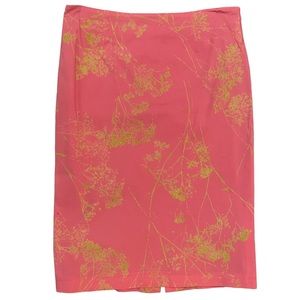 Charles Chang Lima Vintage Pink and Green Pencil Skirt